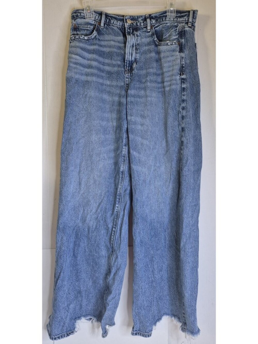 American Eagle Real Good Super High Rise Baggy Wide Leg Denim Jeans Women Sz 10